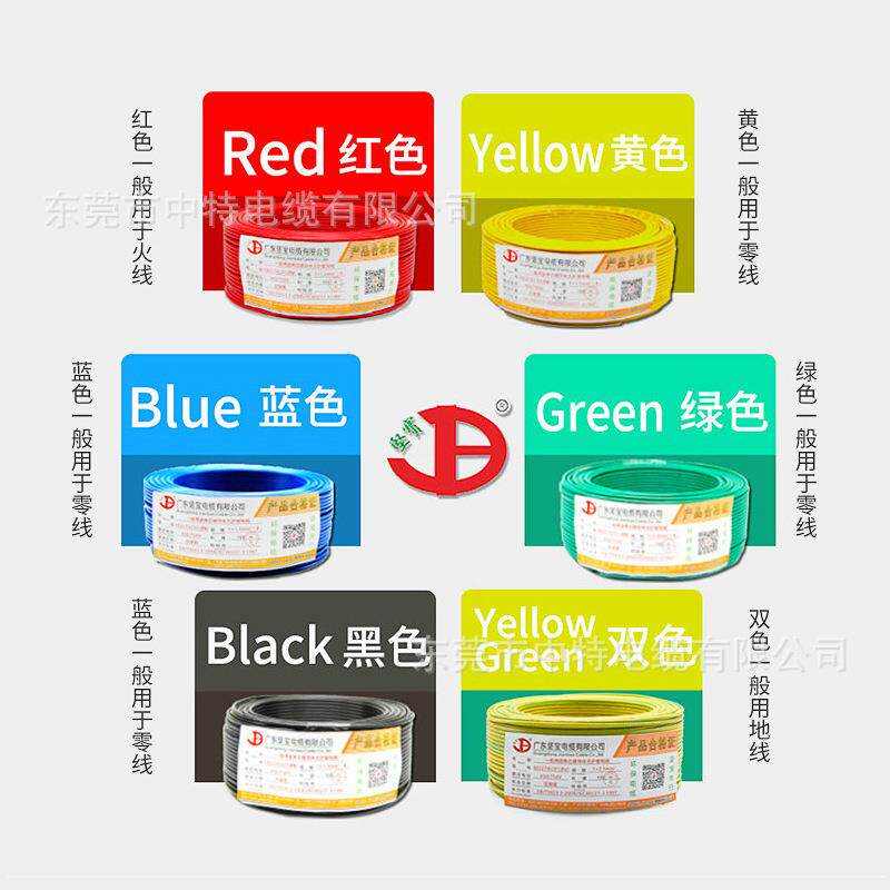广东坚宝电线电缆ZC-BV1.5/2.5/4/6/10平方家装阻燃单股电线