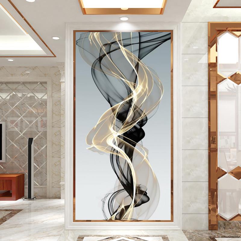 简约轻奢玄关壁画装饰3d立体走廊进门墙贴画8d抽象麋鹿壁纸5d