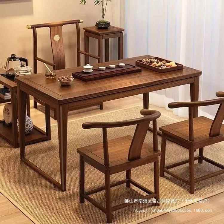 胡桃木实木办体公室小型茶台泡茶阳台组茶一家用桌TMD喝茶茶桌桌
