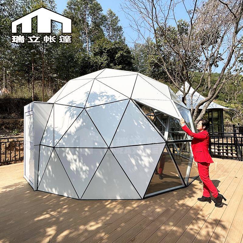 白色玻璃星空房现货6米玻璃星空帐篷四季通用豪华露营酒店帐篷