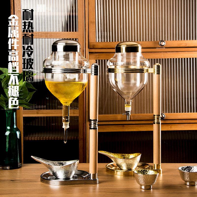 清酒酒具冷酒器顶针式冰酒器滴漏酒樽日式玻璃高档温酒清酒壶套装图片