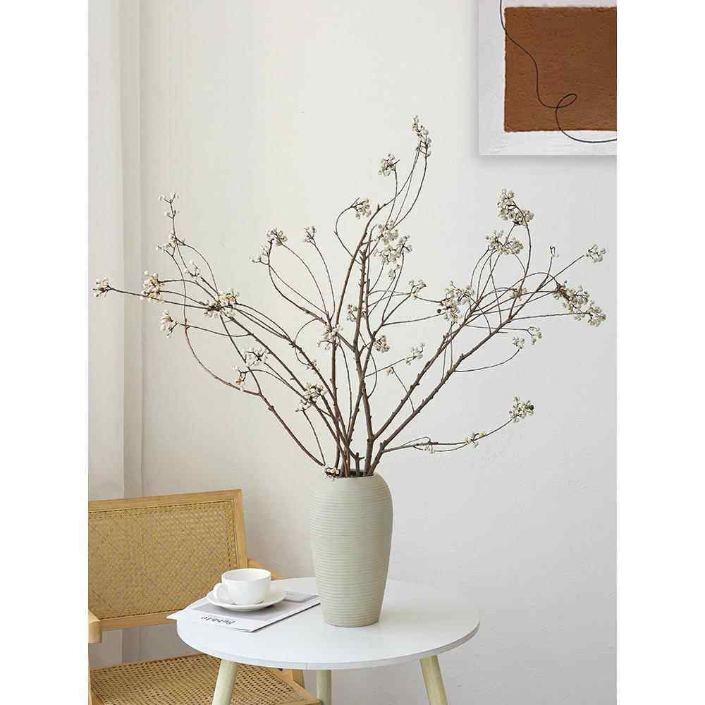 小白果乌桕果天然树枝干花花束干枝侘寂风花瓶插花装饰高级感真花