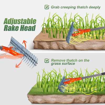Walensee Thatch Rake 15-Inch Lawn Thatching Rake 草坪草耙