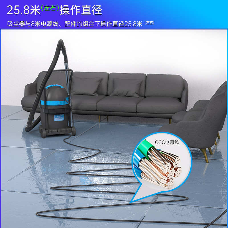 凯德威DL-1232粉尘商用桶式吸尘器工业大功率吸尘吸水机干湿两用