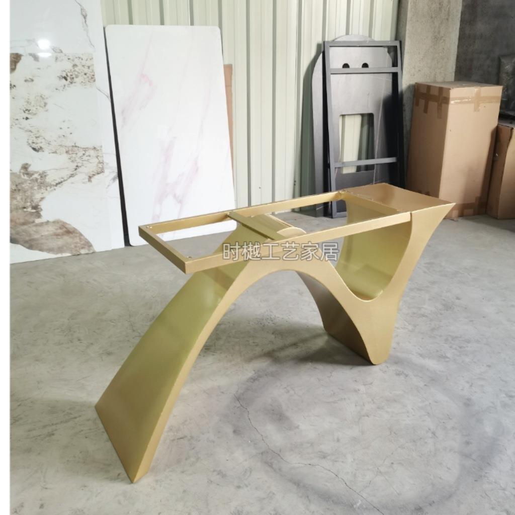 设计师时尚桌腿大板桌岩板大理石美人鱼加厚桌脚定作岛台餐桌脚架