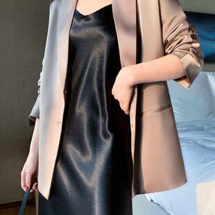 High-grade Solid Color Sling Dress Women