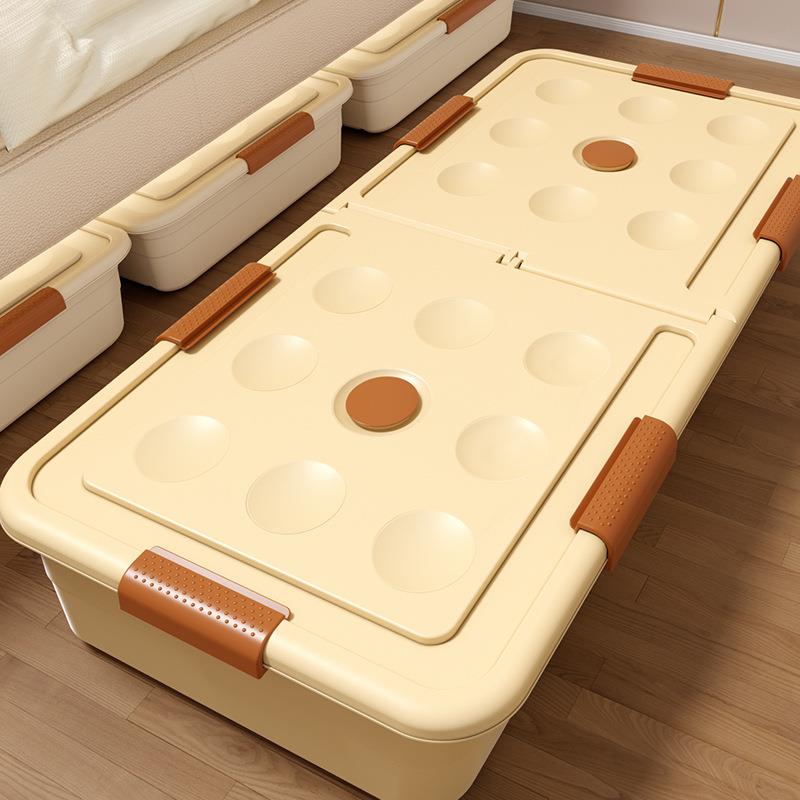 床底收纳箱扁平家用带轮抽屉式衣服被子整理床下收纳盒储物箱