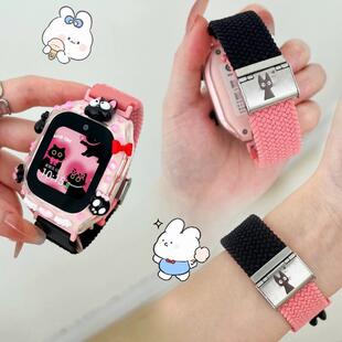 适用于米兔儿童手表表带6c/5c尼龙编织5x/6x学生4/4X弹力DIY保护