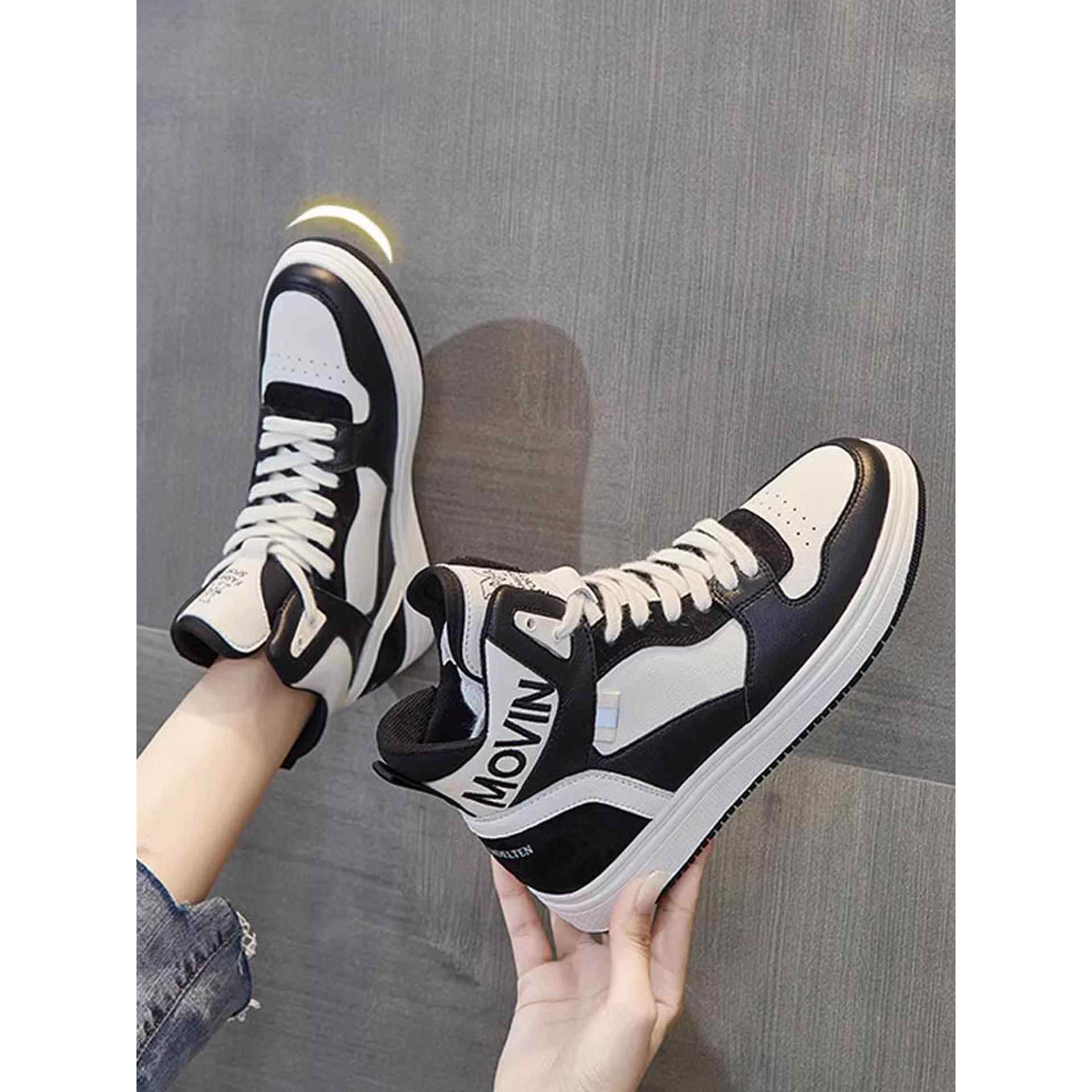 真皮爆款高帮鞋女鞋2025新款休闲软底不累脚秋冬加绒小白运动板鞋