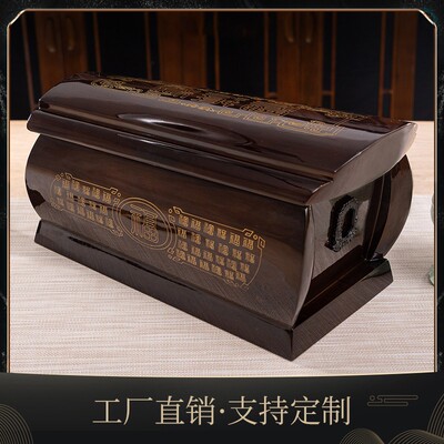 棺材寿材黑檀木定制杉木迁坟男款女用小寿盒捡骨实木宠物大骨灰盒