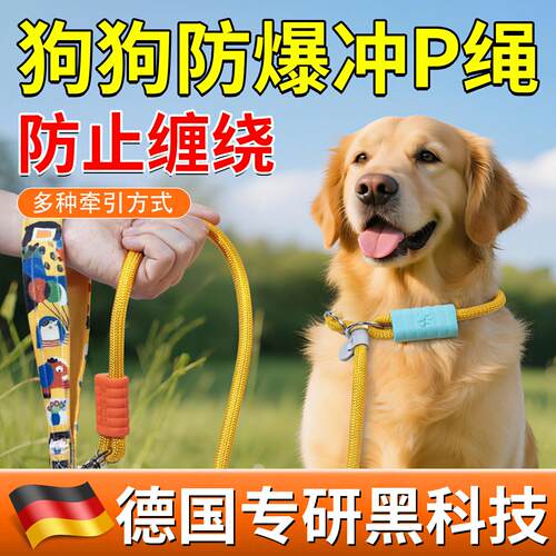 p链p绳狗狗牵引绳遛狗链子小中大型犬训犬防爆冲打结金毛宠物用品