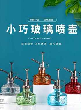 玻璃喷壶ins欧式复古园艺洒水壶玻璃家用小型压力浇水喷雾瓶摆件
