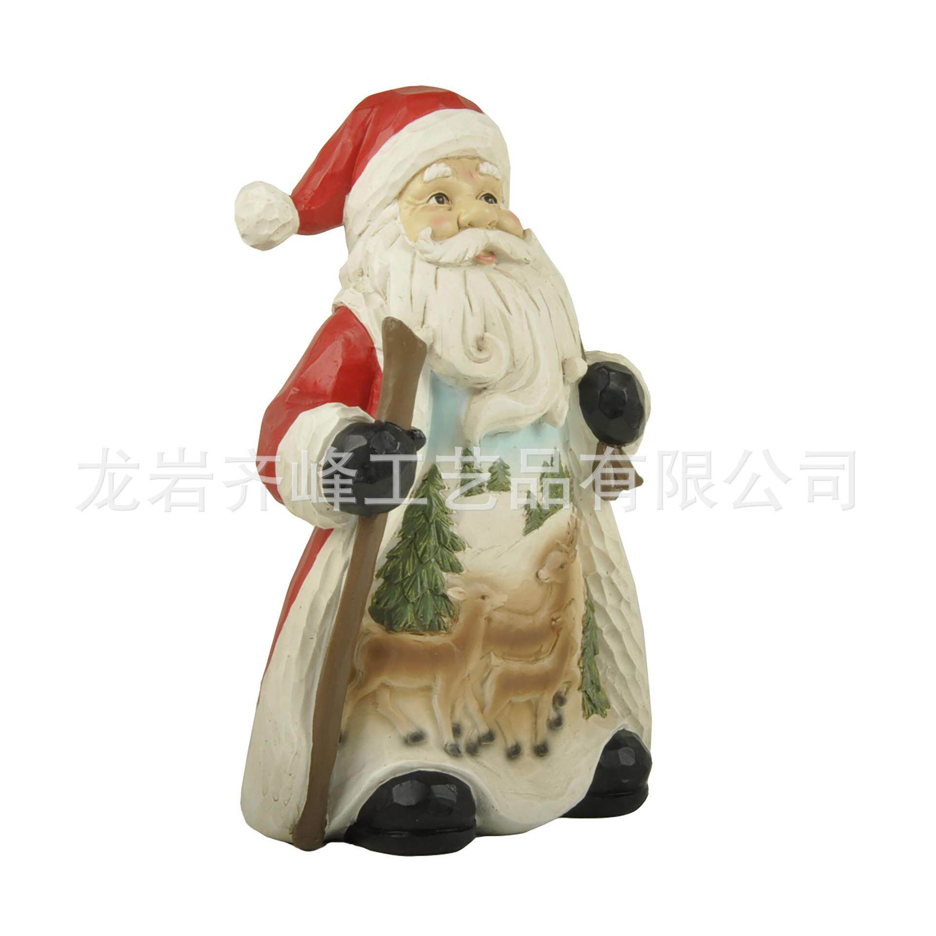 圣诞老人树脂摆件 驯鹿森林装饰工艺品 家居节日桌面摆设