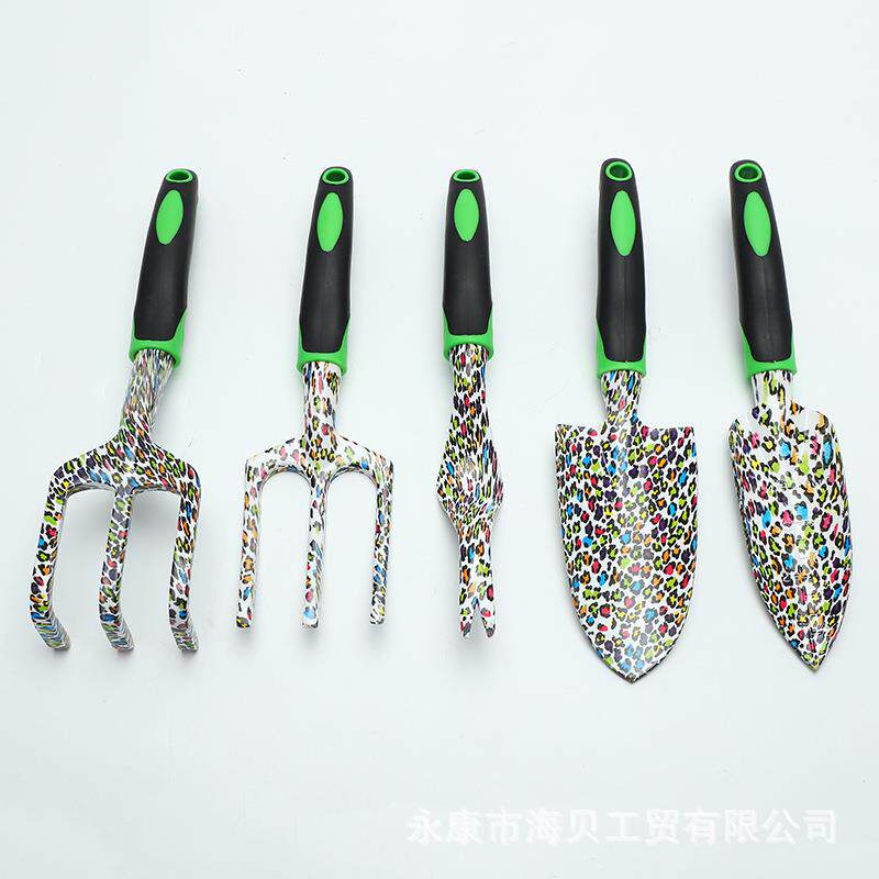 工具套装5件套铝合金花园工具套装双色手柄园林铲