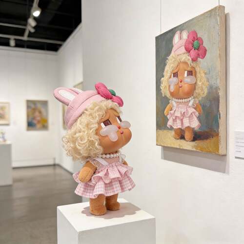 crybaby哭娃衣服全速启航娃衣度假搪胶15cm毛绒公仔粉格裙子套装