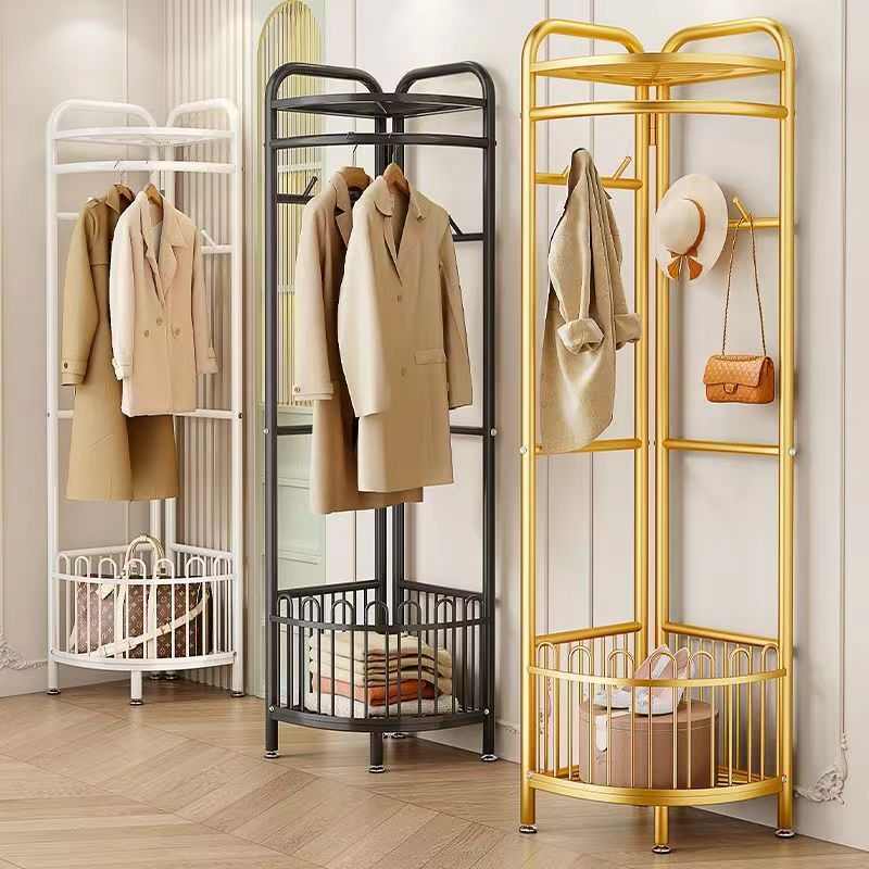 转角衣帽架落地卧室客厅挂衣架多功能拐墙角家用网红收纳晾置物架