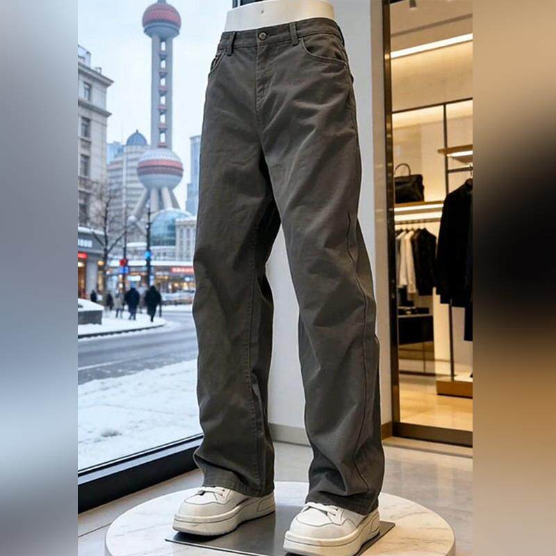 潮牌美式复古直筒牛仔裤男士夏季2026新款显瘦高级感阔腿工装长裤