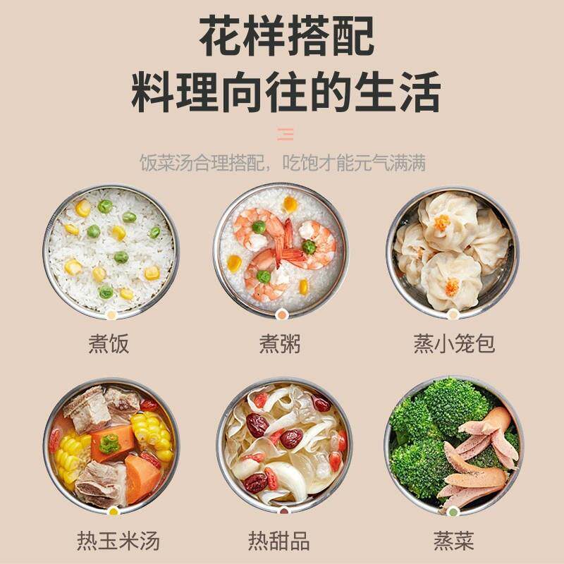 电热饭盒电加热自热保温热饭神器可插电蒸煮饭不锈钢便当盒蒸饭器