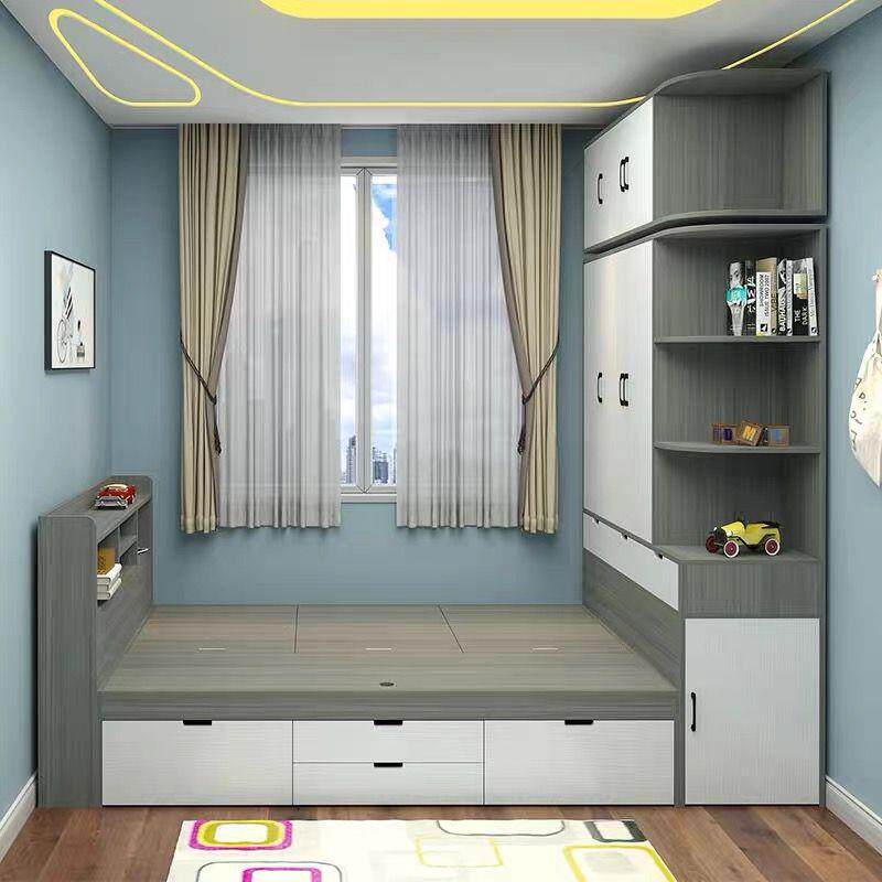 户床尾衣柜儿房女孩莫干榻榻米pxqxbxqm一体小型实木童储加厚物