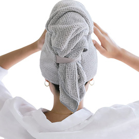 加大号长发干发帽女式干发毛巾裹布带松紧带的防毛躁湿发快干头巾