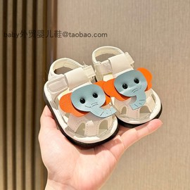 夏季宝宝学步鞋透气婴儿鞋9月防滑软底幼童鞋1-2岁男女叫叫鞋凉鞋