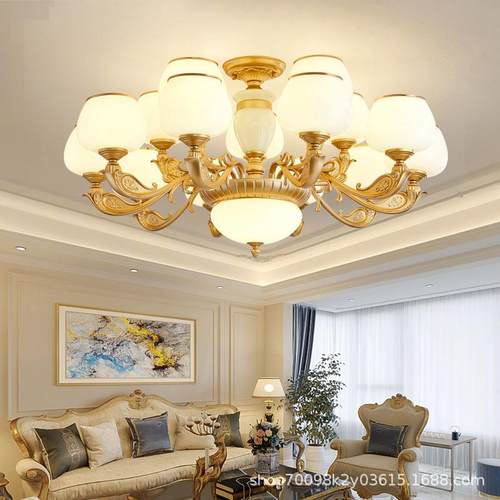 欧式吊灯客厅灯现代简约大厅主灯餐厅复式楼卧室轻奢家用简欧灯具