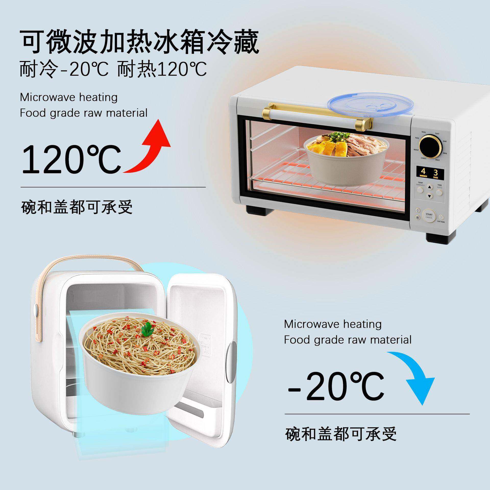 新款直销一次性碗加厚食品级外卖快餐饭盒汤面碗餐盒大容量圆形家