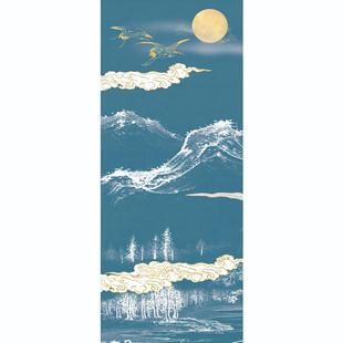 客厅沙发背景墙装 办公室字画山水国画壁画四联风景挂画 饰画新中式