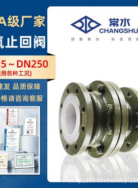 H42F46-16C 铸钢衬四氟止回阀耐酸碱耐腐蚀衬氟立式逆止单向阀