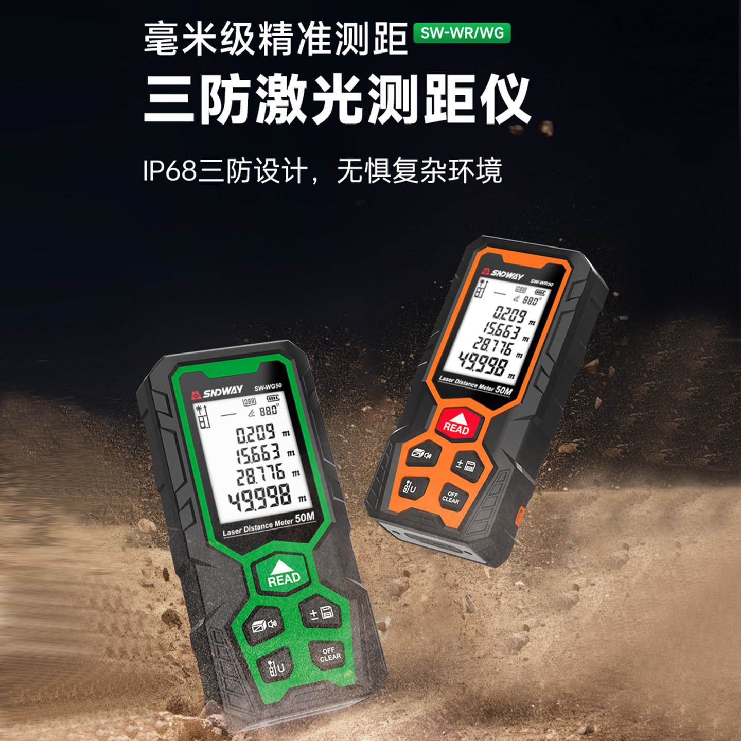 深测威激SW-WR\/W光距仪手持高精度红测外线电子距离量尺室内量达