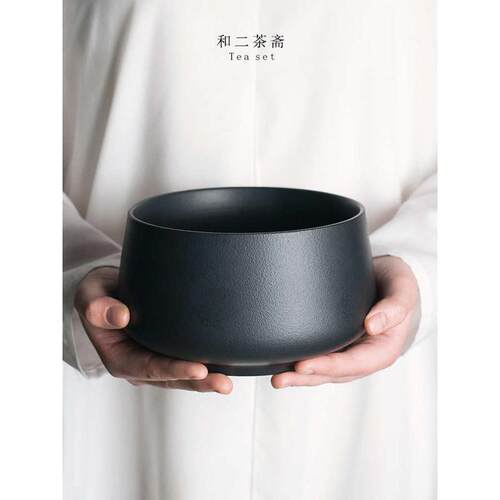 26X8茶洗缸大号特大陶瓷轻奢茶具配件笔洗茶盆茶盂水盂茶渣缸建水