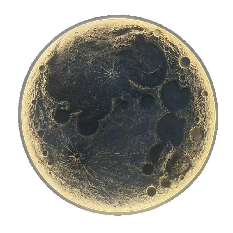 3D浮雕月球壁灯背景墙庭院玄关装饰壁画嵌入式石膏壁挂可调光智能