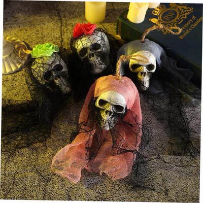 Halloween mesh skull decorations venue layout props horror