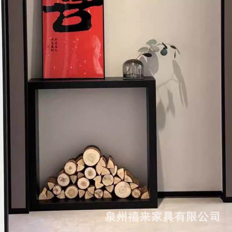 实木玄关桌入户靠墙窄条桌简约玄关条案置物台中古风客厅走廊案几