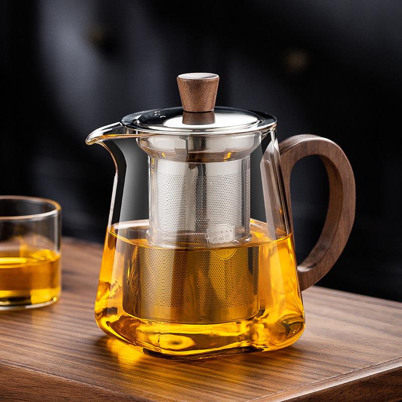 加厚耐热防烫高硼硅玻璃泡茶壶家用高档茶具不锈钢过滤茶渣冲茶器