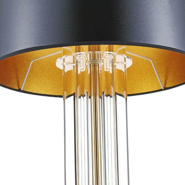 现代水晶玻璃棒台灯创意古铜色五金铁艺客厅设计师黑色布艺台灯