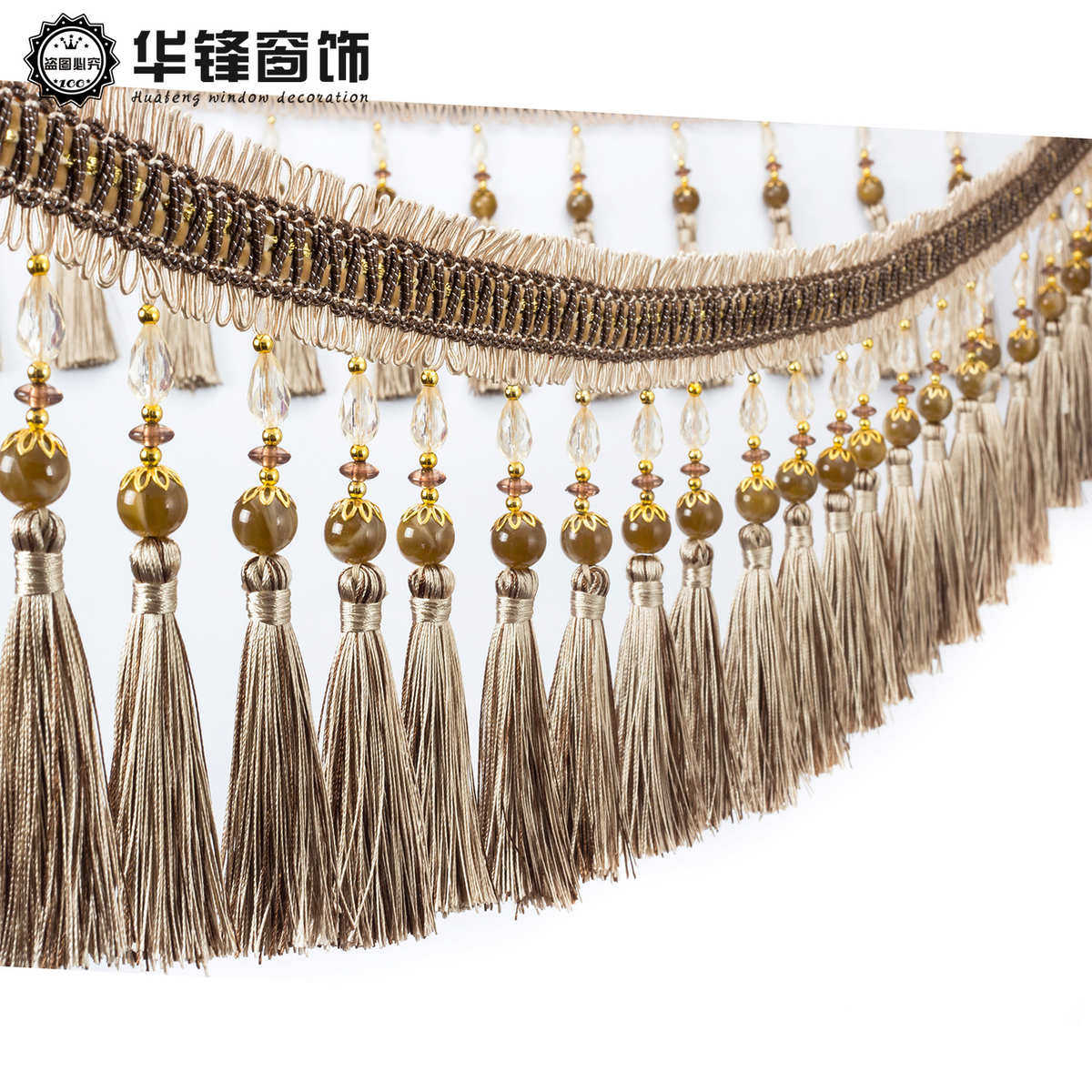 18CM宽窗帘桌旗装饰花边配件长玉石流苏吊穗沙发桌布桌旗镶边,居家布艺,花边,淘宝优惠券,粉丝福利购,淘宝优惠卷