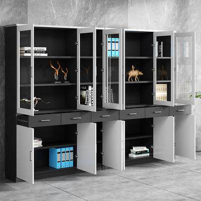 板式文件柜资办料木档案柜带质锁公详情咨询室书柜背景柜柜组合办