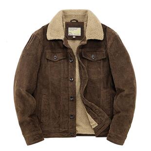 rduroy Lapel tton at Short Plus Velvet Thickened Jacket Men