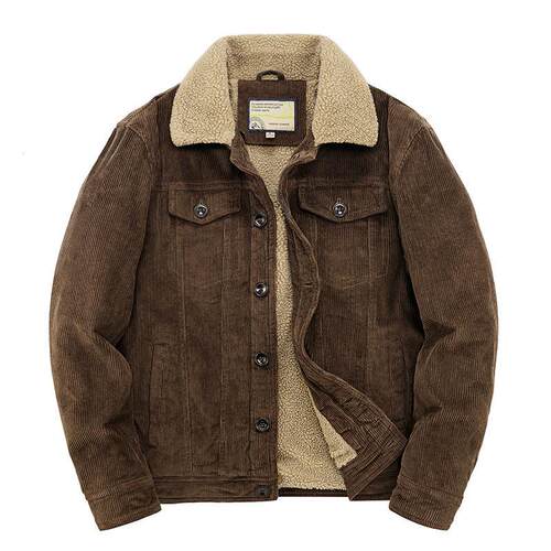 rduroy Lapel tton at Short Plus Velvet Thickened Jacket Men