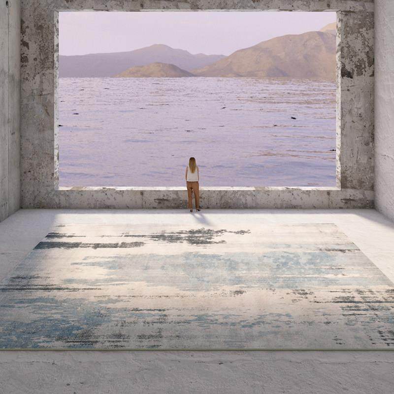 高档现客厅地毯寂风紫轻奢高级北欧卧室沙发茶色几侘床边毯家代用