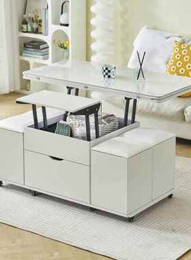 多功能茶几小户型简约现代折叠升降几ZOP桌桌一体客餐厅收纳子茶