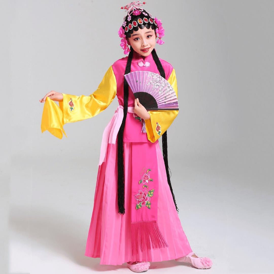 演出服卖水戏服六一京剧水袖昆曲俏花旦越剧豫剧儿童中国风表演服