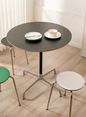 不代锈钢桌家小户HMF-T11型圆现简约中古绿色网红风格北欧用餐厅