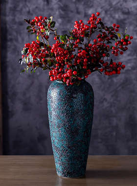 复古插花摆件干花花家居器花瓶陶瓷日式客厅陶艺装饰品景德镇
