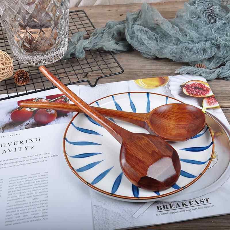 新款长柄勺龟甲木质汤勺大号拉面勺子创意厨具料理搅拌勺吃播勺