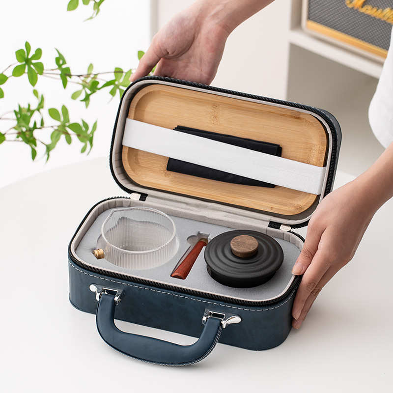便携式旅行功夫茶具户外快客杯一壶三杯带盘套装商务伴手礼礼品