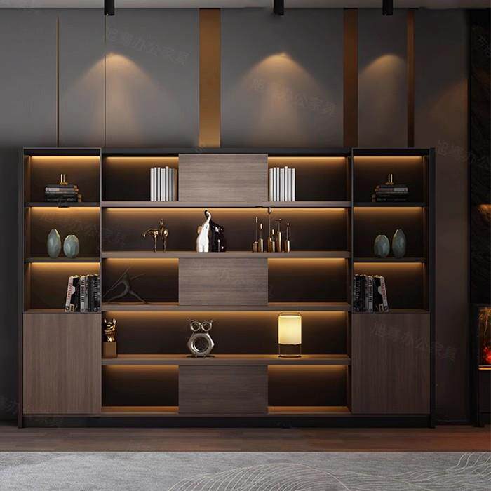 办公室文件柜书柜简约档案柜木质资料柜老板室板式背景书柜组合