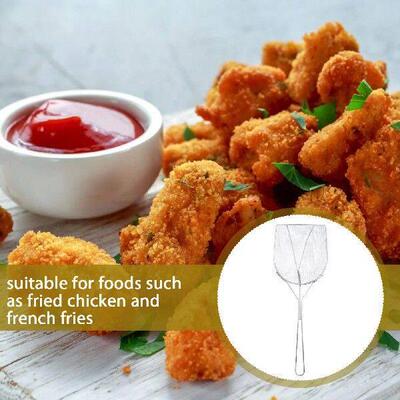 Square Stainless Steel Oil Residue Scoop Strainer Spoon