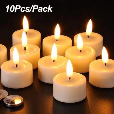 12Pcs Flashing LED Candle Battery Powered Fake Tea Light Fla